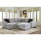 Ashley Lakepoint Oversized Accent Ottoman in Nickel, , large