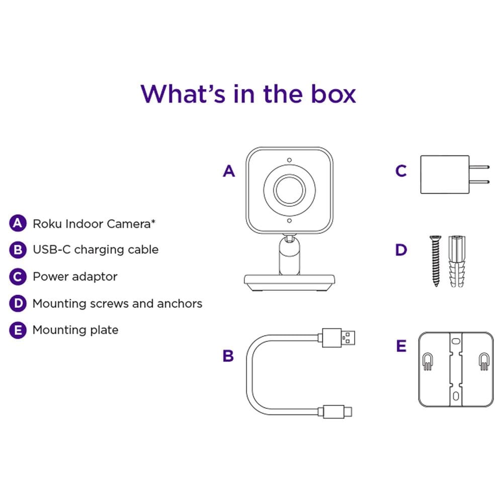 Roku 2-Pack Indoor Wired Security Camera in White, , large