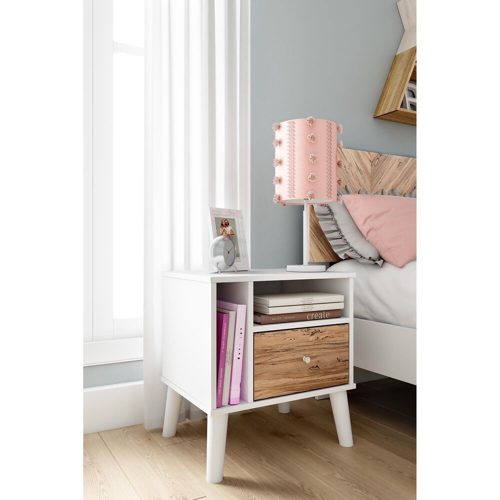 Ashley Piperton Nightstand in White and Brown, , large