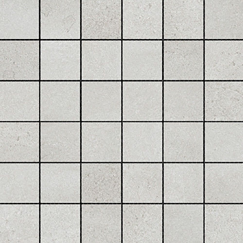 Emser Porto II White 2" x 2" on 12" x 12" Porcelain Mosaic Sheet, , large