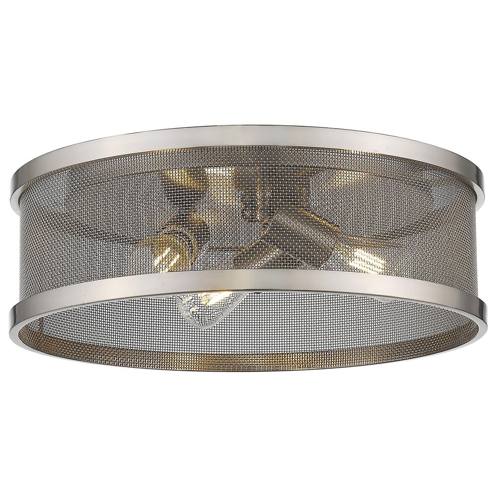 Golden Lighting Channing 15" Flush Mount in Pewter, , large