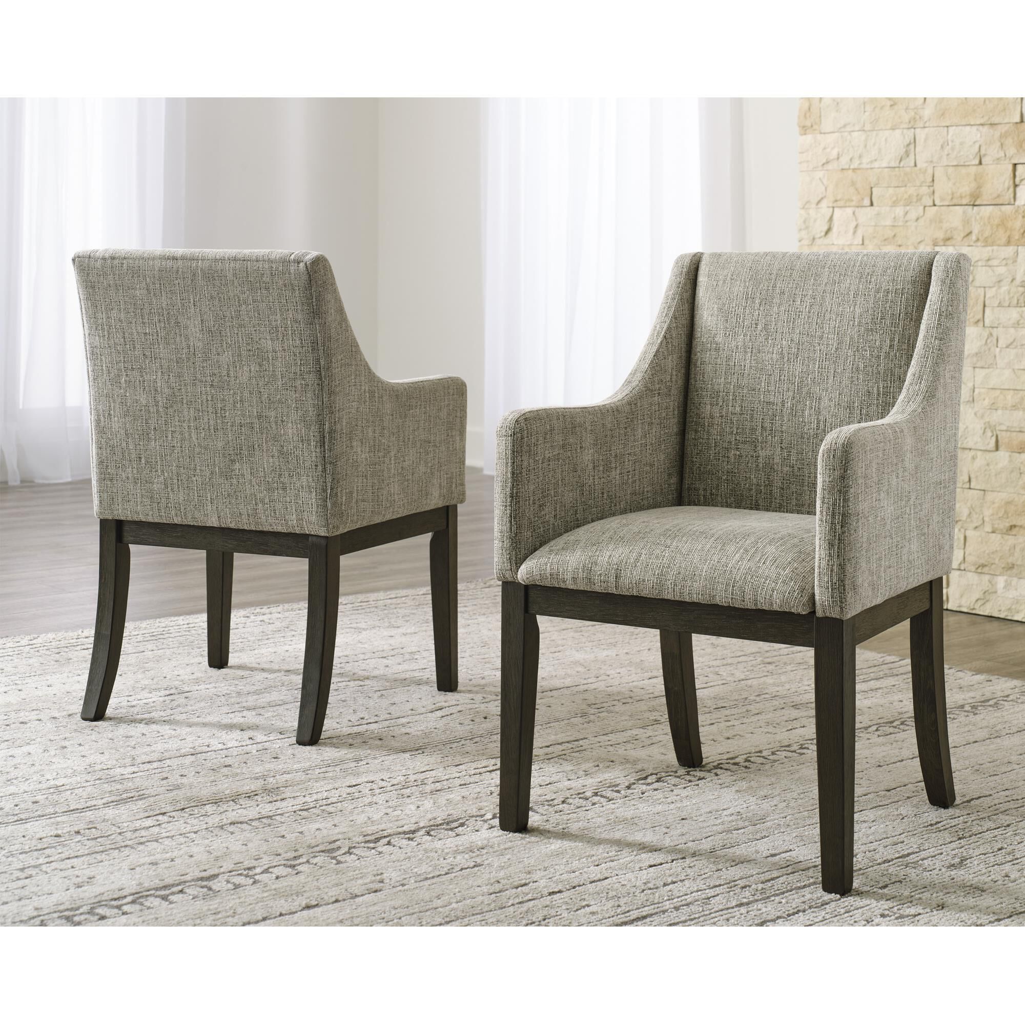 Grey arm hotsell dining chairs