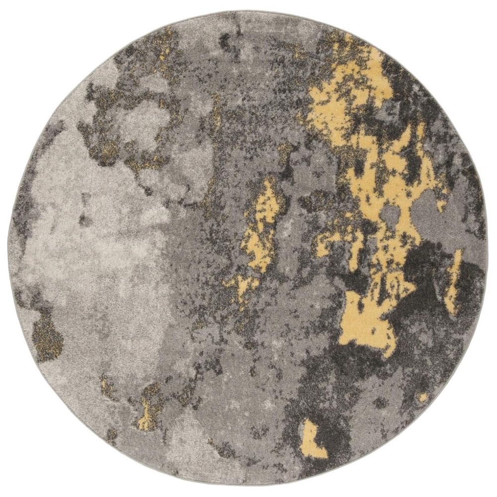 Safavieh Adirondack ADR134H 4" Round Grey and Yellow Area Rug, , large