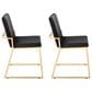 LumiSource Dutchess Side Chair with Black Velvet Cushion in Gold (Set of 2), , large