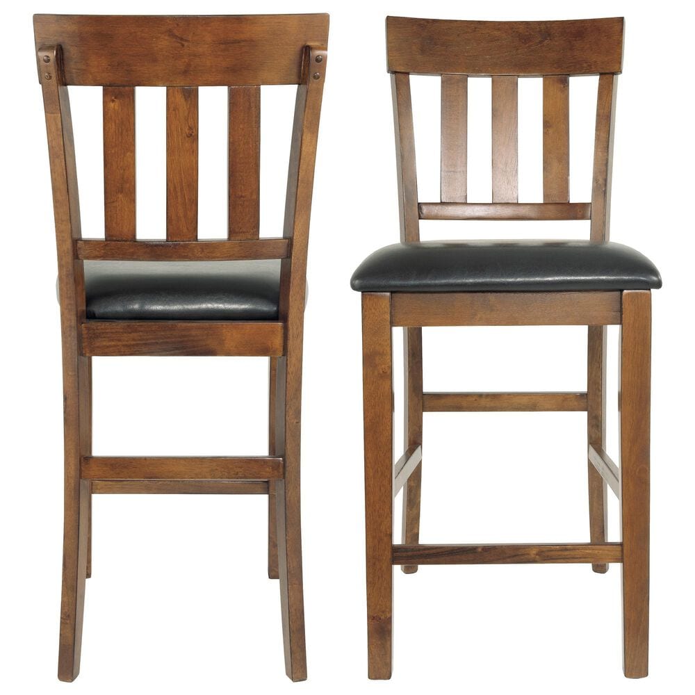 Ashley Ralene Upholstered Counter Stool in Medium Brown &#40;Set of 2&#41;, , large