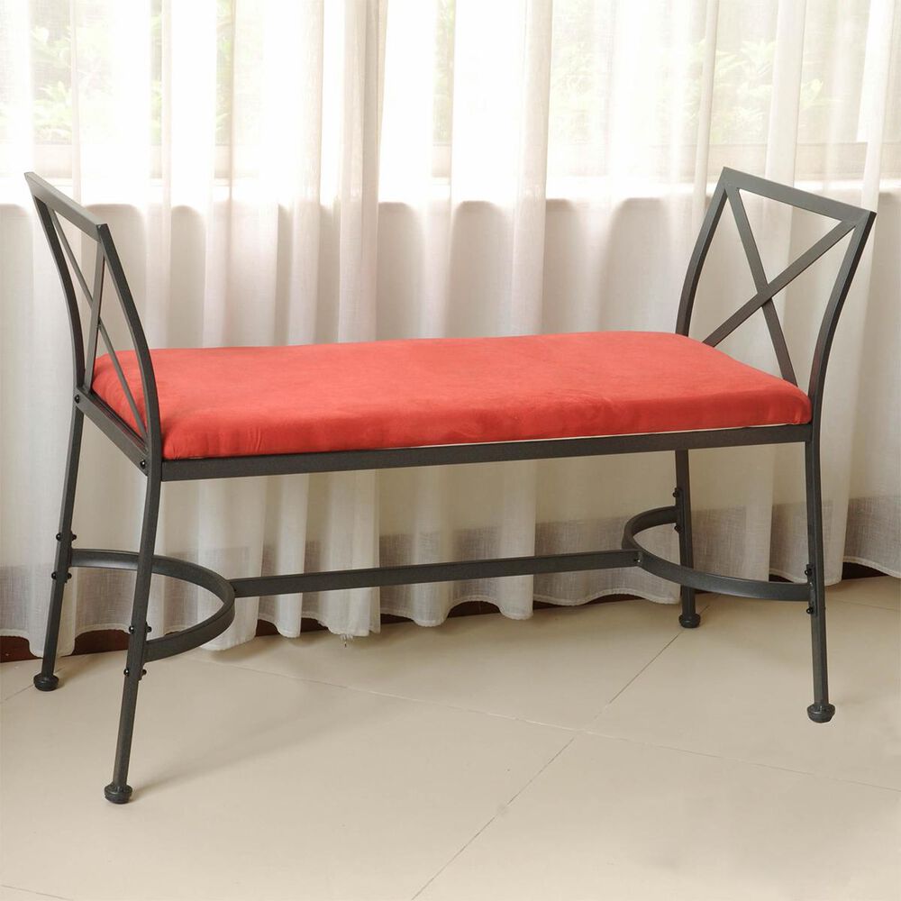 International Caravan Foot-Of-Bed Bench with Cushion in Cardinal Red, , large