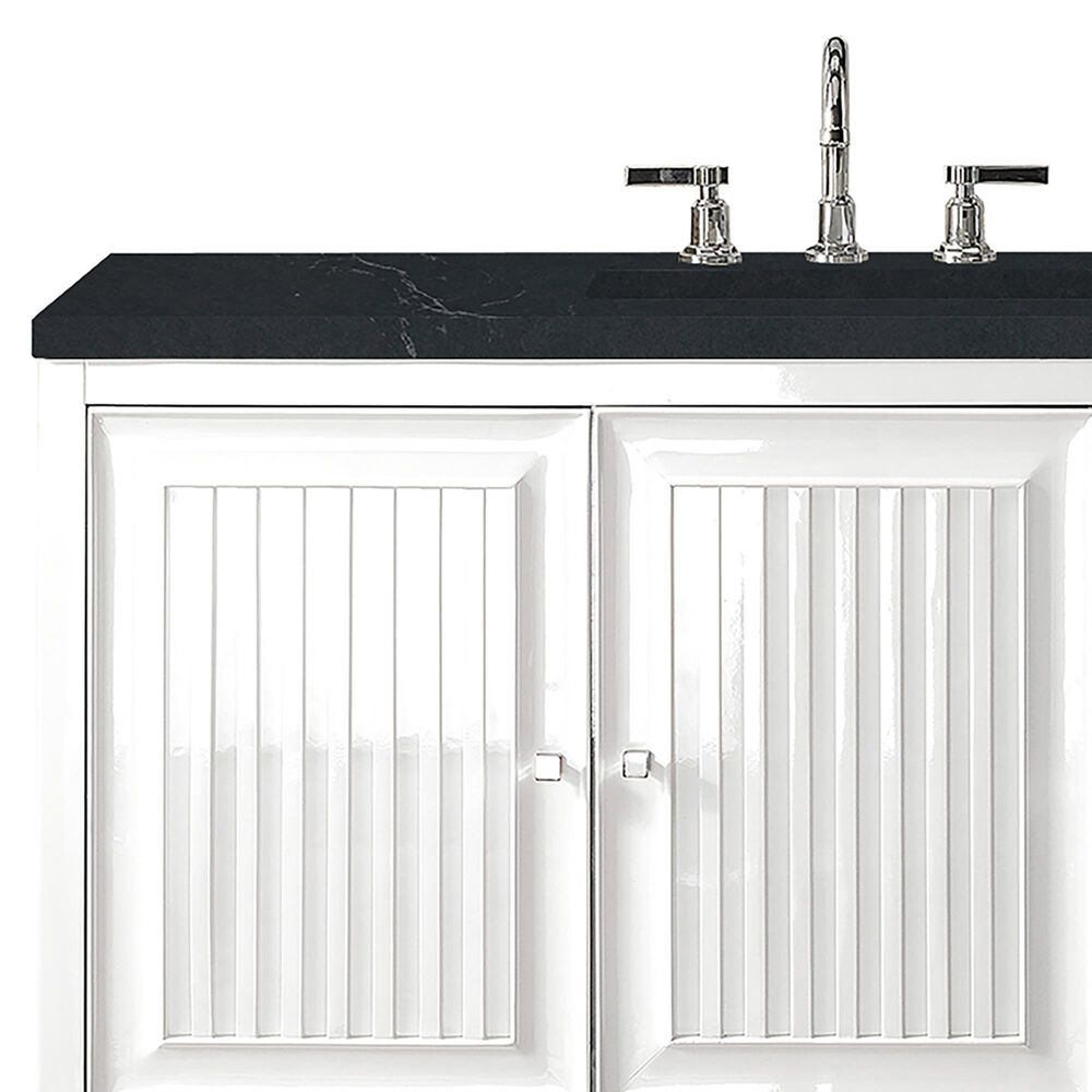 James Martin Athens 48" Single Bathroom Vanity in Glossy White with 3