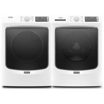 Maytag 4.8 Cu. Ft. Front Load Washer with Steam and a 7.3 Cu. Ft. Electric Dryer - White, , large