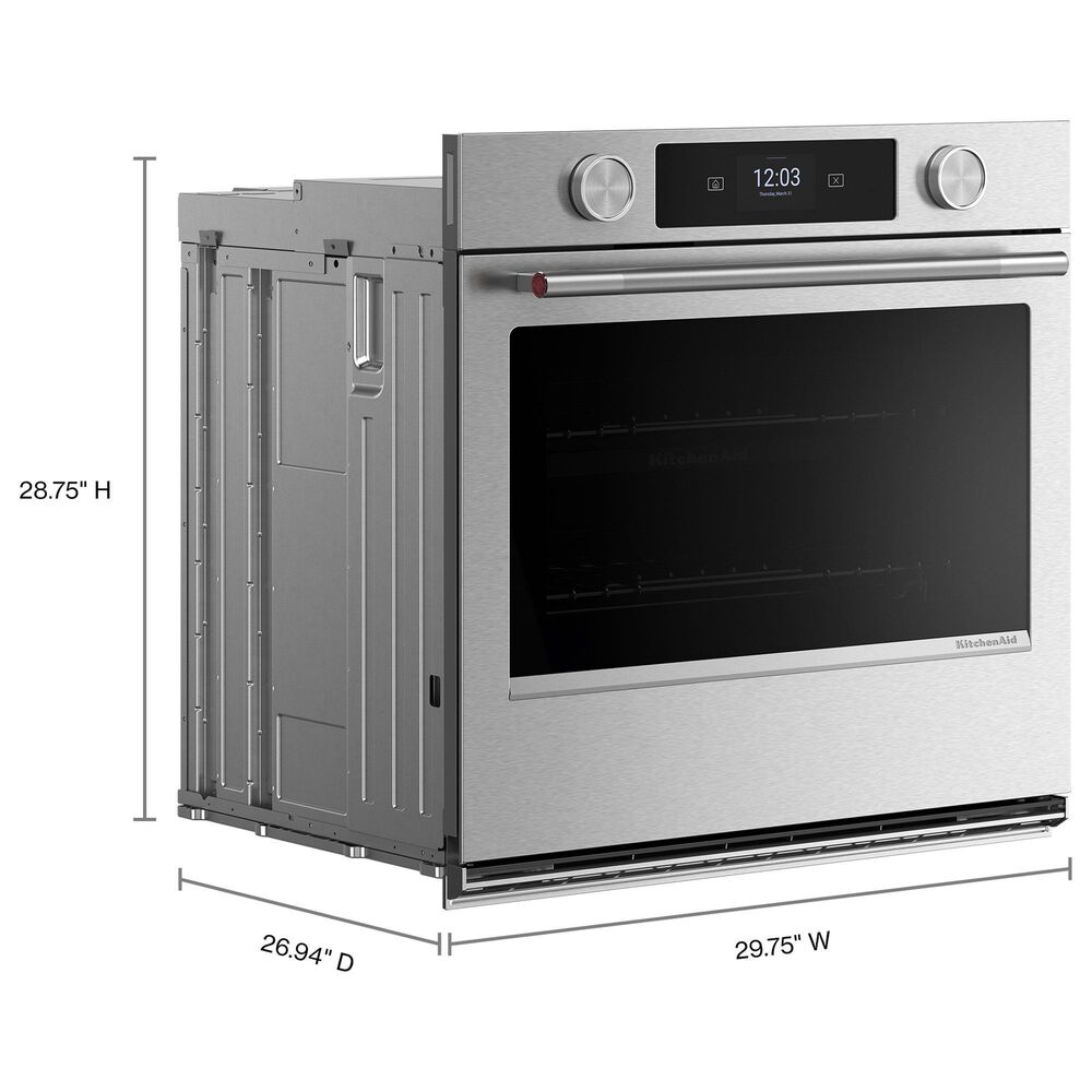 KitchenAid 2-Piece Kitchen Package with PrintShield Stainless Steel 30" Smart Single Wall Oven and Black 30" Induction Cooktop, , large