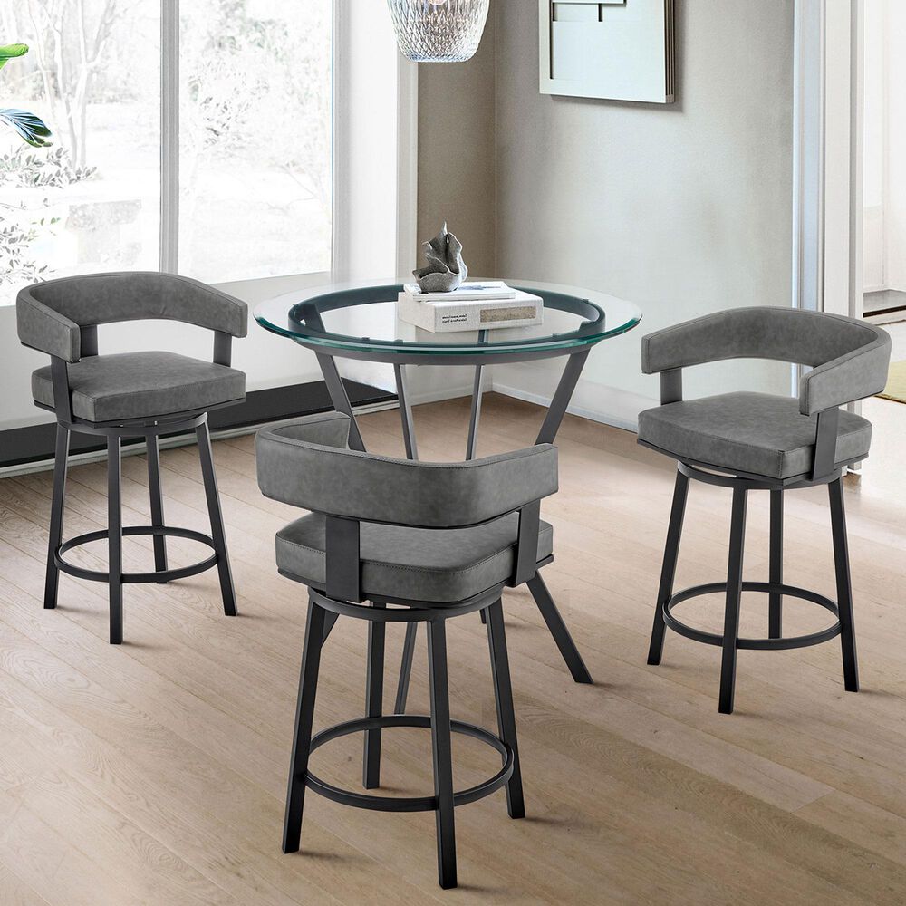 Blue River Naomi and Lorin 4-Piece Counter Height Dining Set in Matte Black, , large