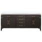 Lexora Home Laurel 80" Double Bathroom Vanity in Brown Oak with White Quartz Top and Rectangular Sinks, , large