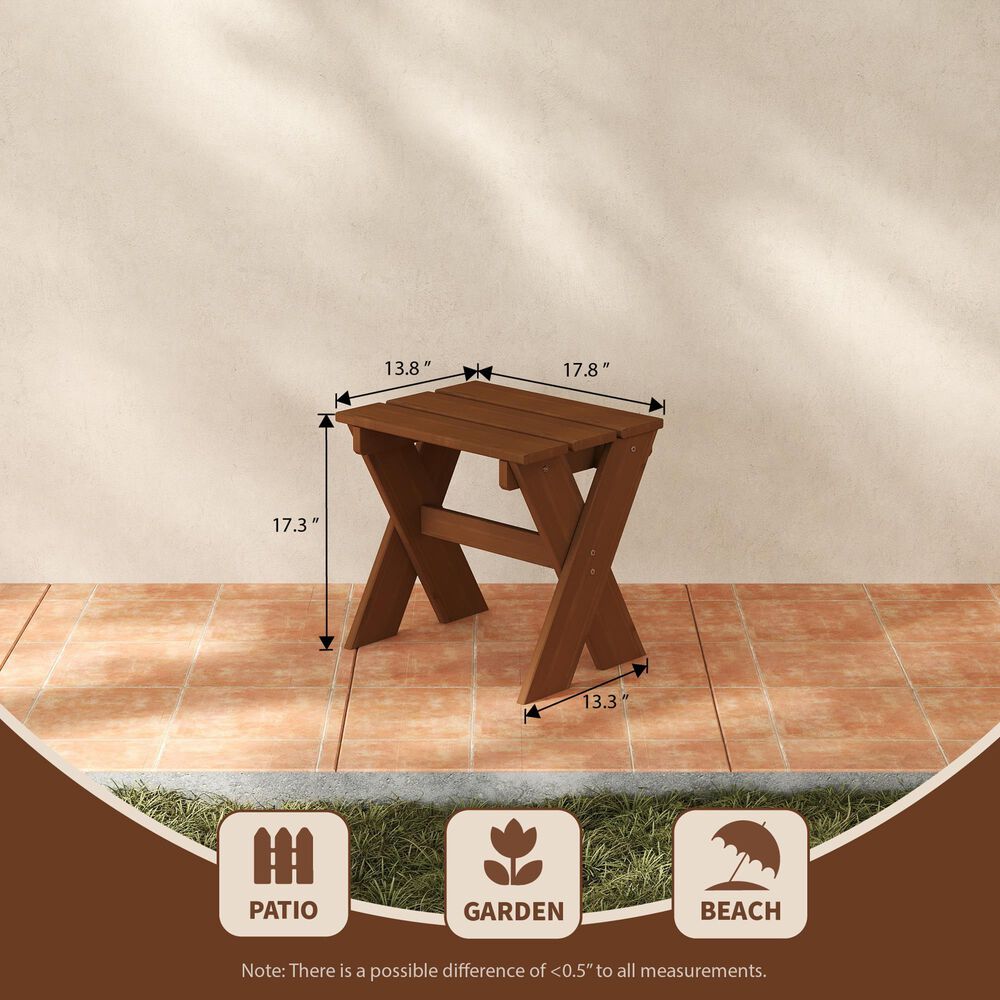 HOMLUX Patio End Table in Natural, , large