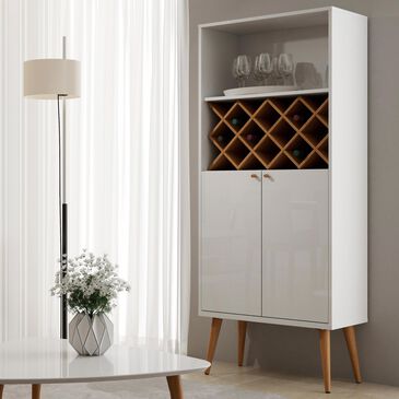 Dayton Utopia 10-Bottle Wine Rack China Storage Closet in White Gloss and Maple Cream, , large