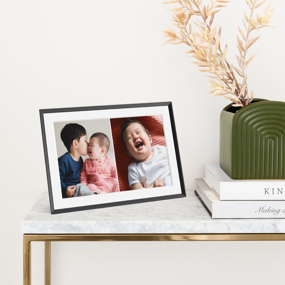 Aura Carver Mat 10" Digital Wi-Fi Photo Frame with Paper Mat in Charcoal, , large