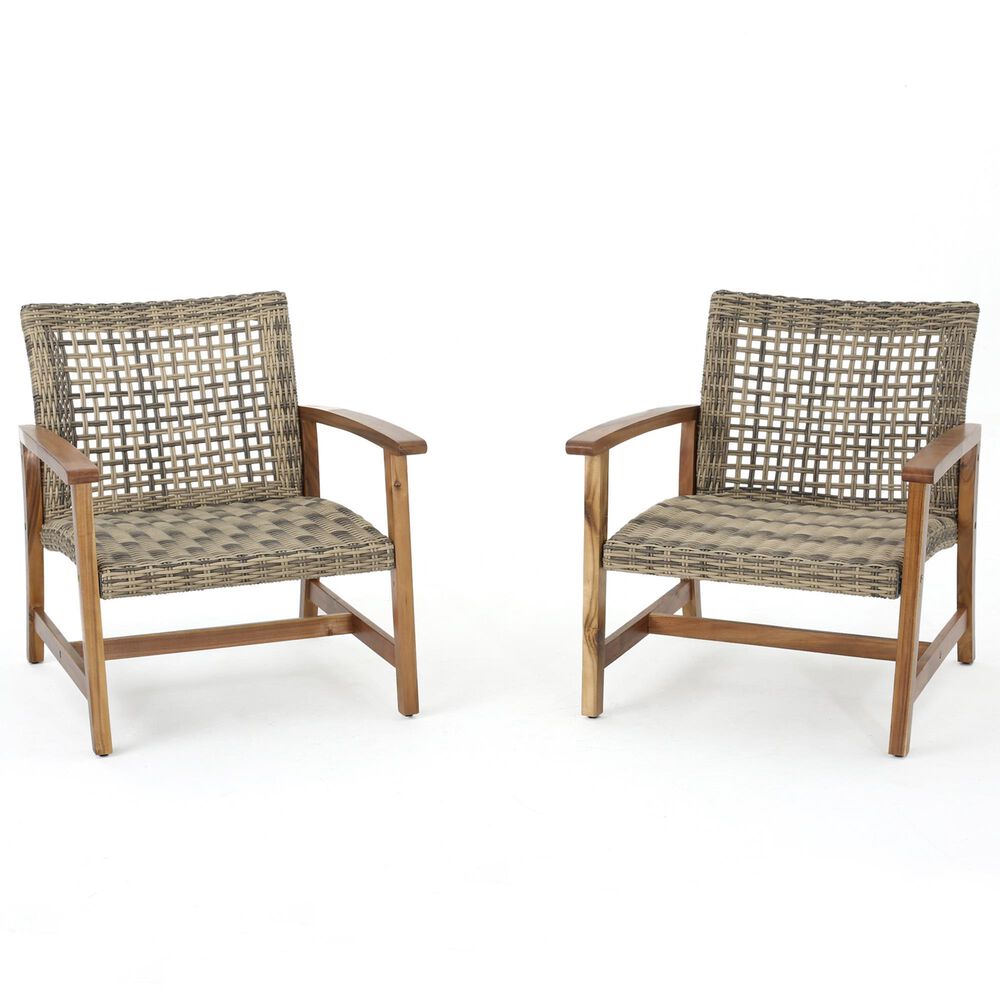 Hearth and Haven Hampton Club Chair in Natural and Gray (Set of 2), , large