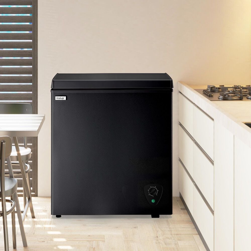 HOMLUX 5 Cu. Ft. Chest Freezer with Adjustable Thermostat in Black, , large