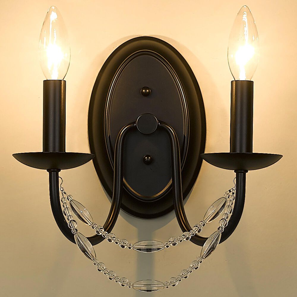 Golden Lighting Mirabella 2-Light Wall Sconce in Matte Black, , large