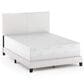 HOMLUX Pessac Twin PU Leather Upholstered Panel Bed Frame in White, , large