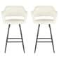 LumiSource Margarite Counter Stool with Cream Cushion in Black (Set of 2), , large