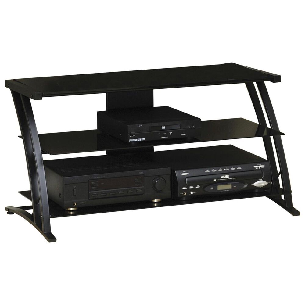 Sauder 42" Contemporary TV Stand with Glass Shelves, , large