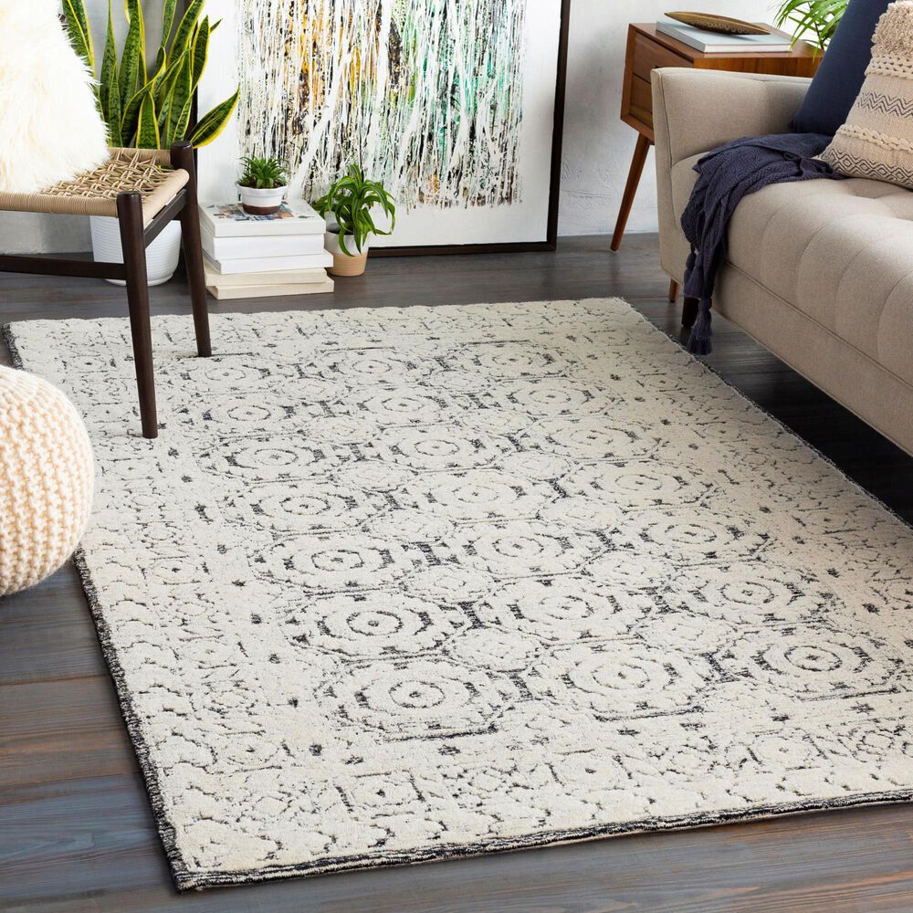 Surya Louvre Black, Ivory and Cream 10&#39; x 14&#39; Area Rug, , large