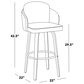 LumiSource Dahlia Swivel Bar Stool with Grey Upholstery in Walnut and Chrome (Set of 2), , large