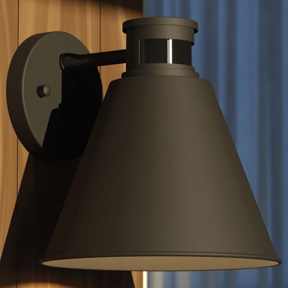 Vaxcel Smith 1-Light Outdoor Motion Sensor Wall Sconce in Textured Black, , large