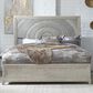 Belle Furnishings Belmar King Panel Bed in Washed Taupe and Silver Champagne, , large