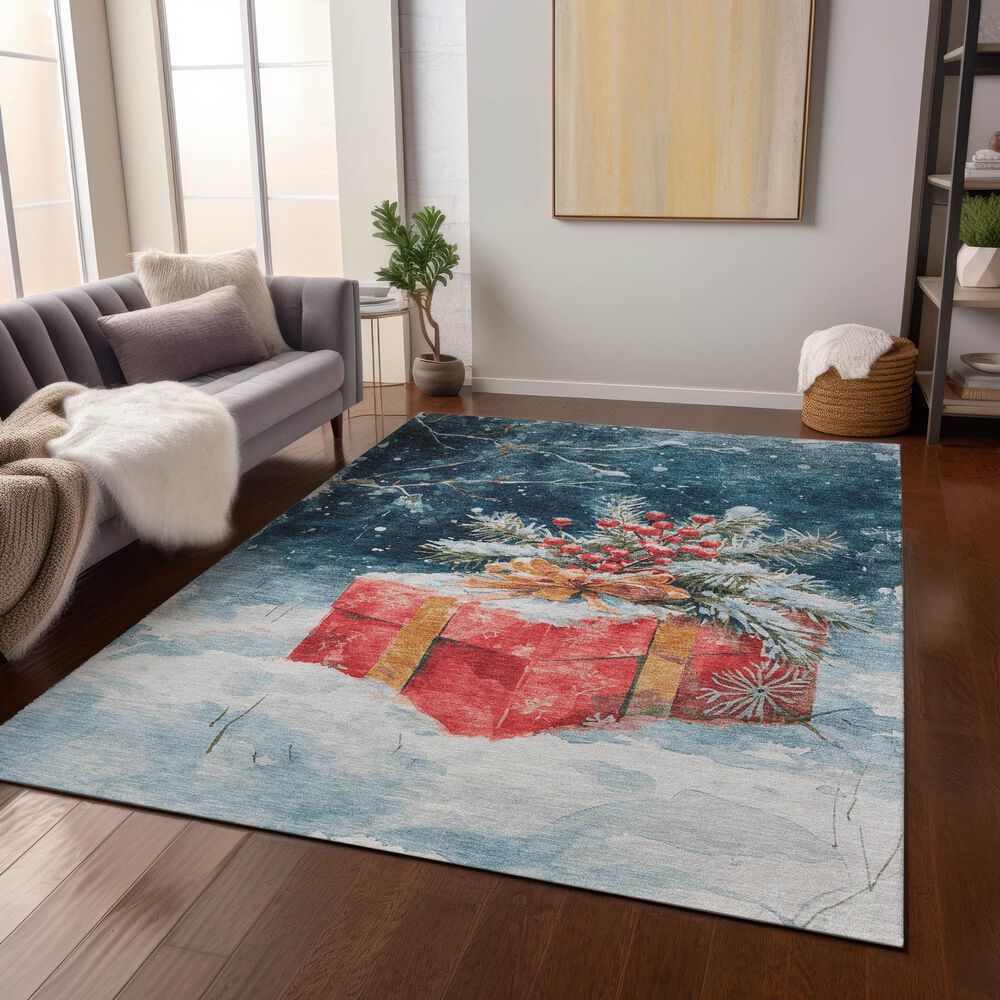 Dalyn Rug Company Wonderland WN13 3&#39; x 5&#39; Blue Indoor/Outdoor Area Rug, , large