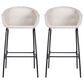 Hearth and Haven Ladd Outdoor Faux Wicker Barstool with Black Metal Frame in Light Gray (Set of 2), , large