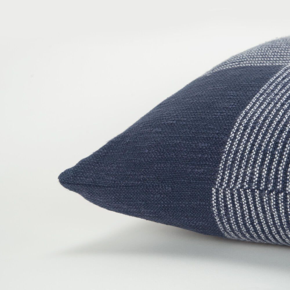Rizzy Home Plaid 20&quot; Down Filled Pillow in Indigo/White, , large
