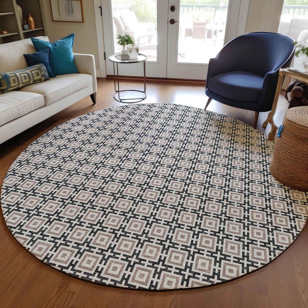 Dalyn Rug Company Marlo 10&#39; Round Black Indoor/Outdoor Area Rug, , large