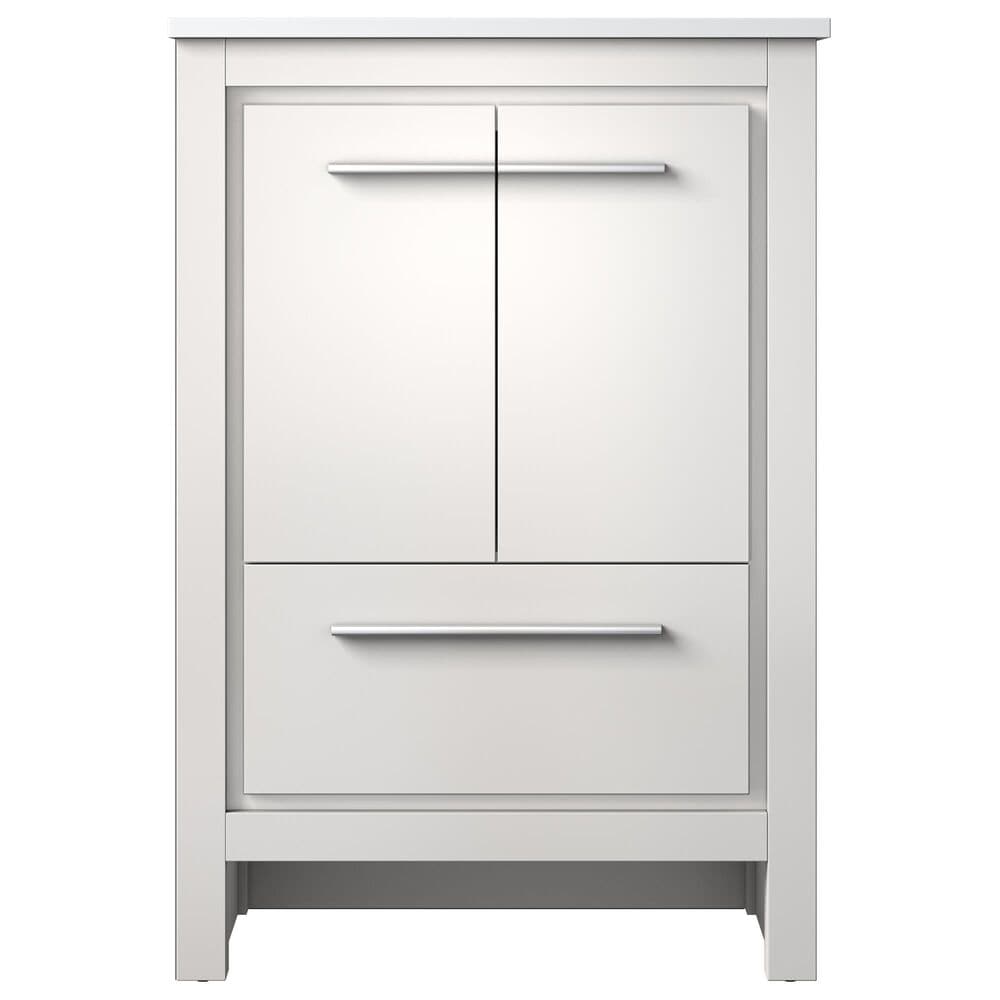Lexora Home Lafarre 24&quot; Single Bathroom Vanity in White with 2 cm White Cultured Marble Top and Rectangular Sink, , large