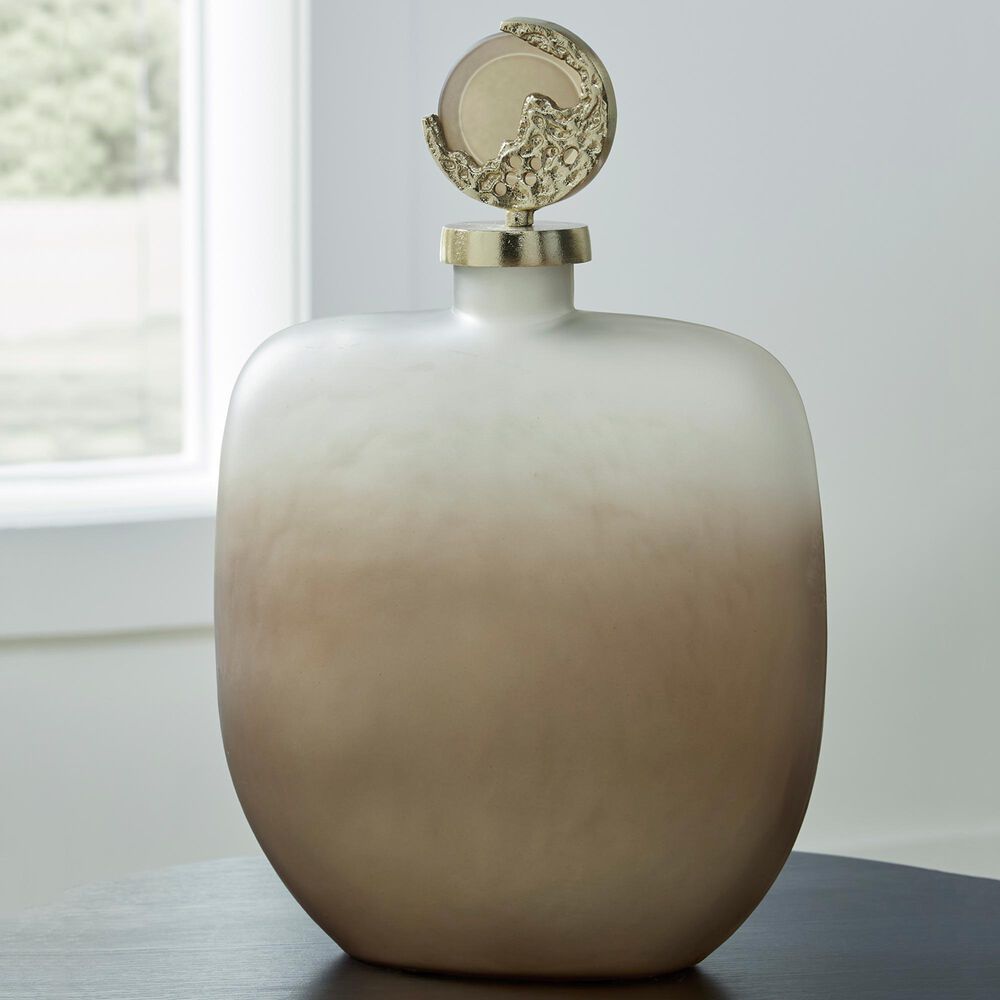 Ashley Acario 17.63" Jar in Taupe and Gold, , large