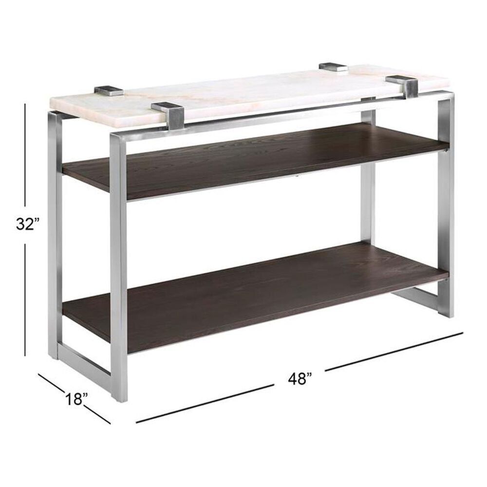 37B Paradox Sofa Table in Pearl White, Roasted Almond and Brushed Platinum, , large