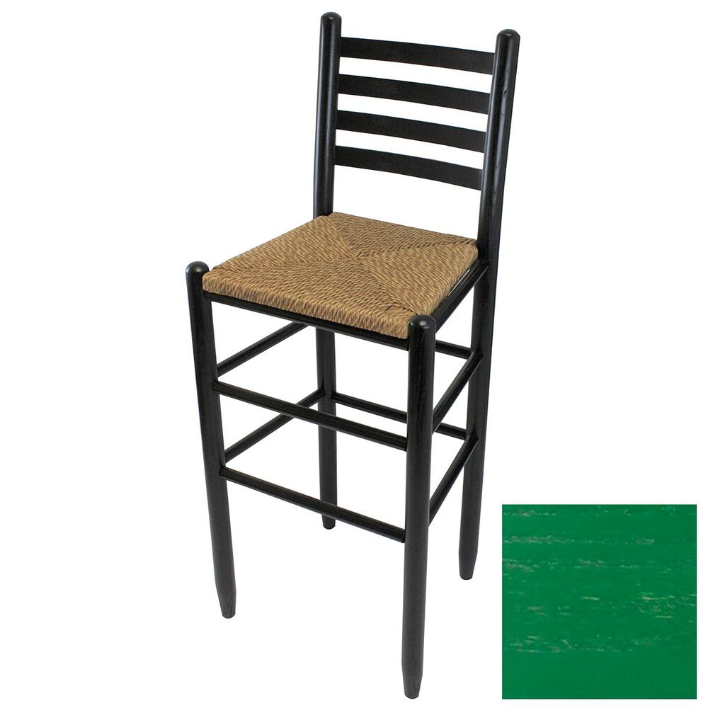 Lakeside Asheville Ladderback Barstool in Woodleaf Green, , large