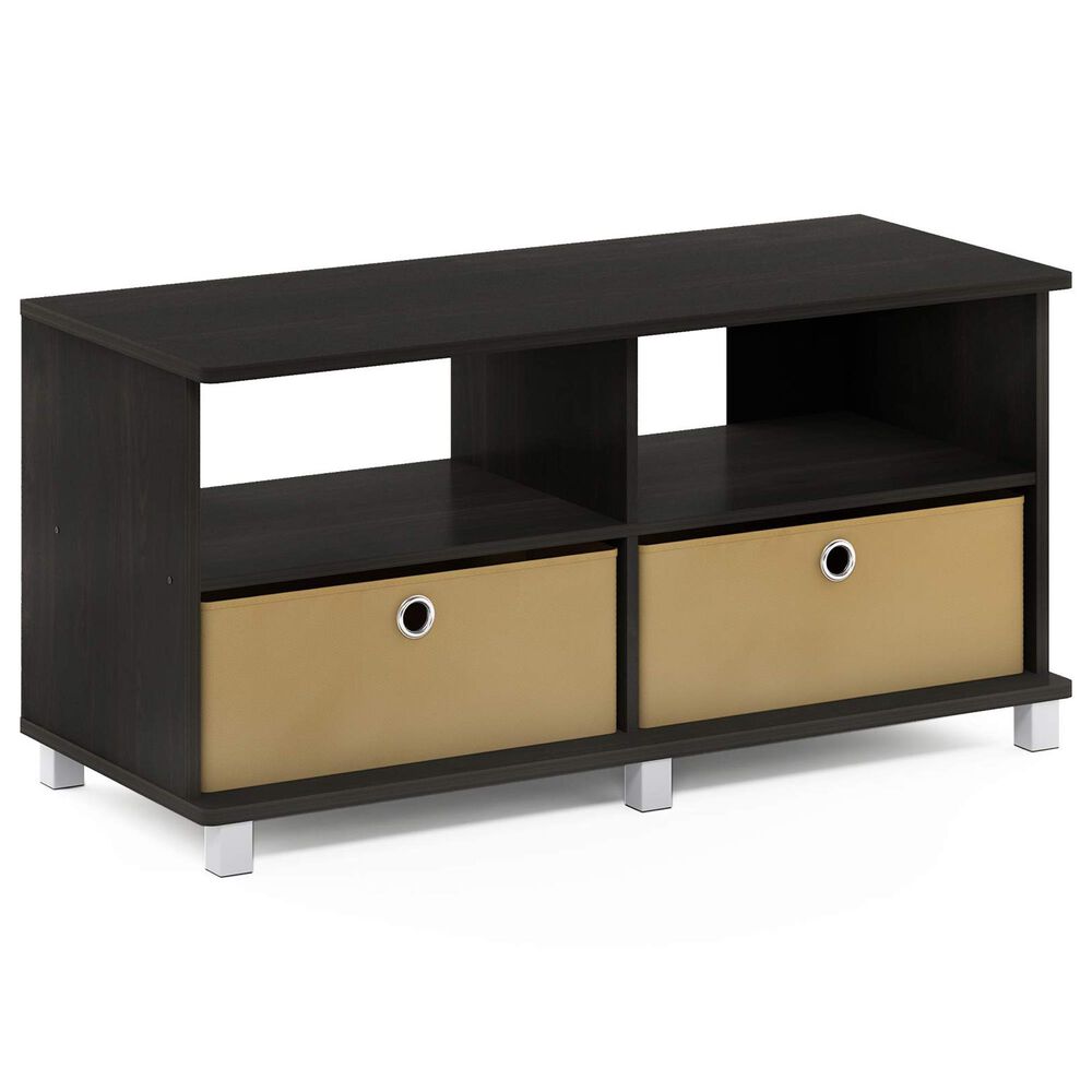 HOMLUX 37.8" Entertainment Center TV Stand with Bin Drawers in Espresso, , large