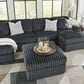 Ashley Midnight-Madness Oversized Ottoman in Gunmetal, , large
