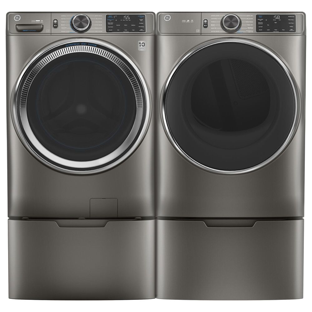 GE Appliances 4.8 Cu. Ft. Front Load Washer with Steam in Satin Nickel, , large