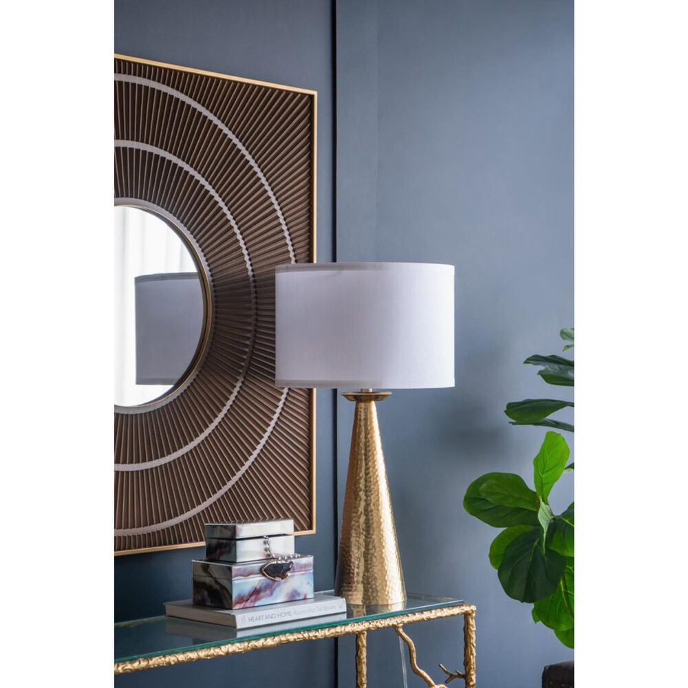 A&amp;B Home Cone Table Lamp with Collapsible Shade in Gold, , large