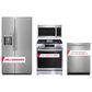 Frigidaire Gallery 4-Piece Kitchen Package with 25.6 Cu. Ft. Side-by-Side Refrigerator and 30" Gas Range in Stainless Steel, , large