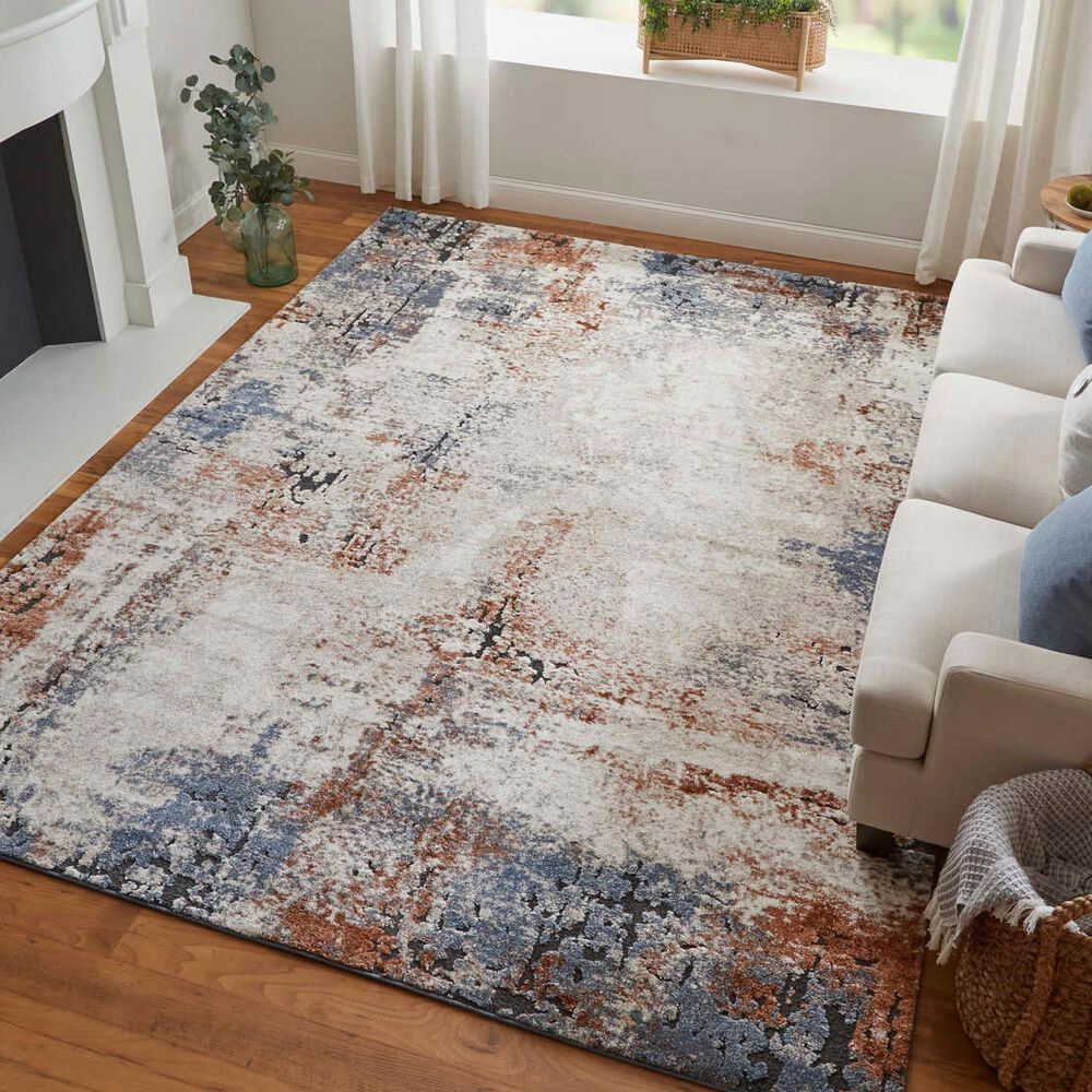 Feizy Gilmore 8&#39; x 10&#39; Ivory and Multicolor Area Rug, , large