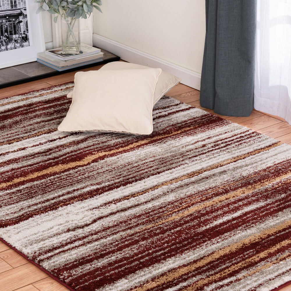 Central Oriental Tulsa Dunkerton 7&#39;10&quot; x 9&#39;10&quot; Dark Rust and Multicolor Area Rug, , large