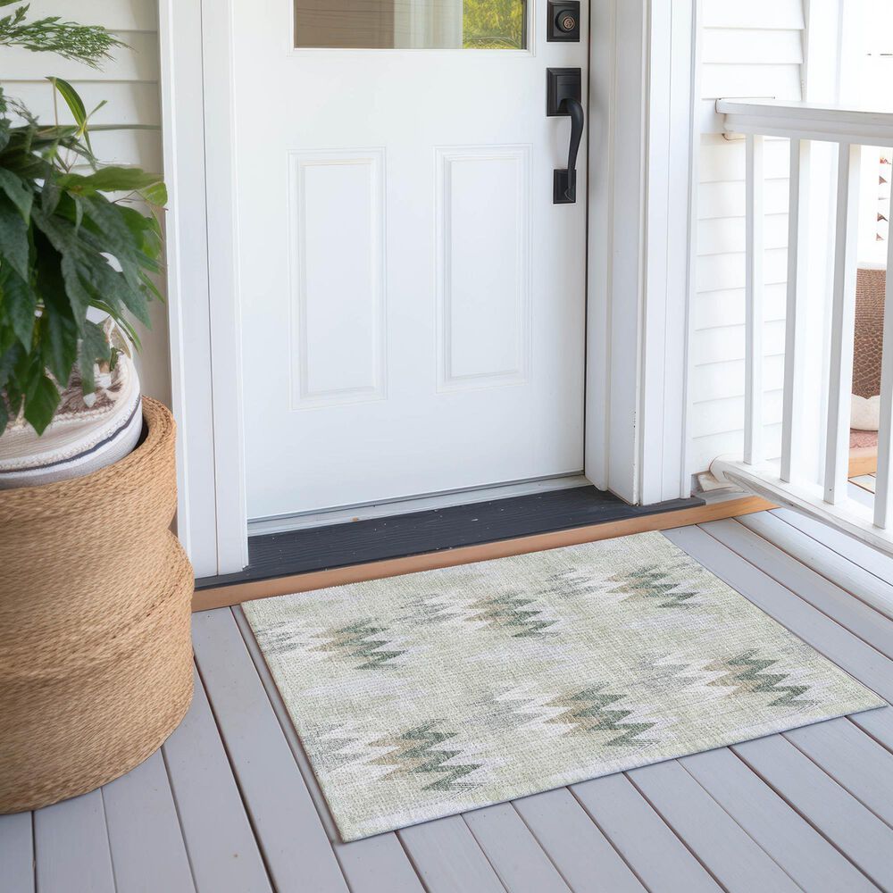 Dalyn Rug Company Soft Essentials Chevron Celery 1'8" x 2'6" Area Rug, , large
