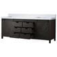 Lexora Home Marsyas 84" Double Bathroom Vanity in Brown with 2 cm White Cultured Marble Top and Rectangular Sinks, , large