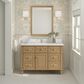 James Martin Vanities Lorelai 48" Single Vanity in Light Natural Oak with Single Hole and 3 cm White Zeus Quartz Top & Backsplash, , large