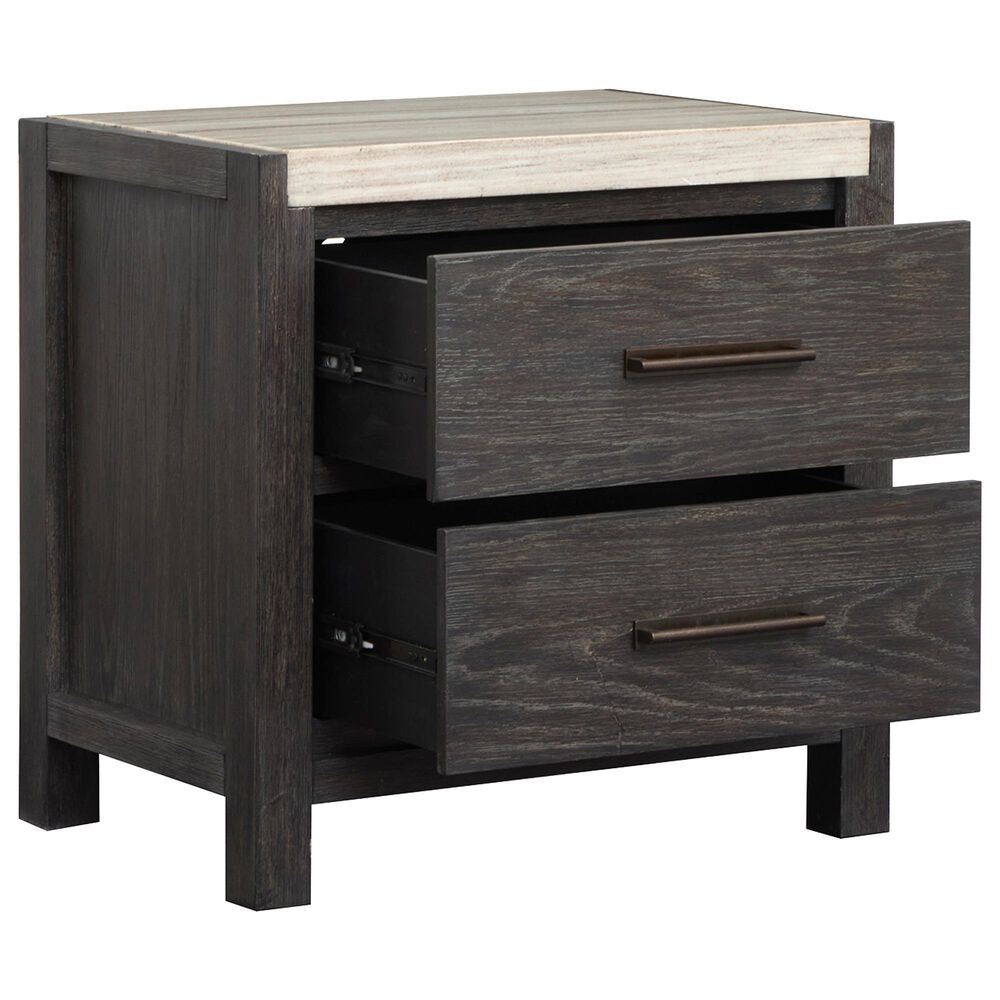 Nicolette Home Plum Creek Queen Storage Bed with Two Nightstands in Ravenwood Black, , large