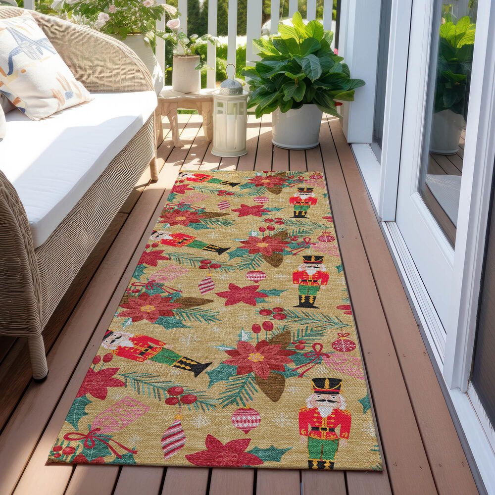 Dalyn Rug Company Wonderland WN30 2&#39;3&quot; x 7&#39;6&quot; Gold Indoor/Outdoor Runner, , large