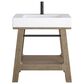 James Martin Vanities Auburn 31.5" Single Bathroom Vanity in Weather Timber with Glossy White Stone Composite Top and Rectangular Sink, , large