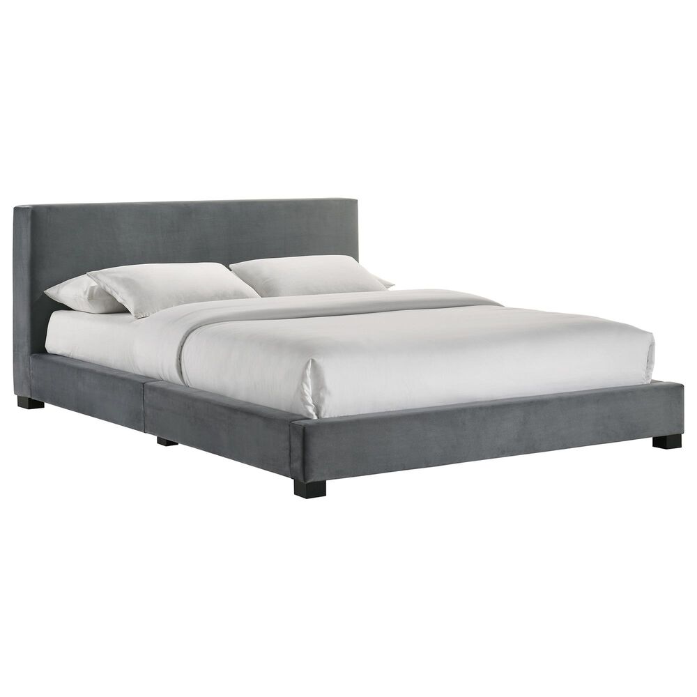 Mayberry Hill Brookhaven Upholstered Full Panel Platform Bed in Gray, , large